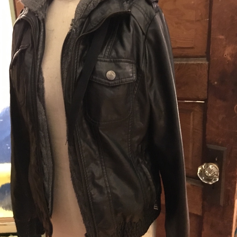 Black leather jacket